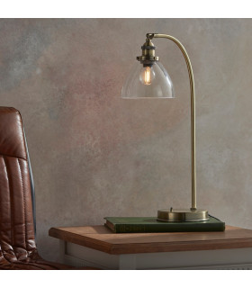 Hansen 1 Light Table Lamp Antique Brass-1