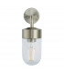 North 1 Light Outdoor Wall Light Brushed Stainless Steel & Clear Glass IP44-5