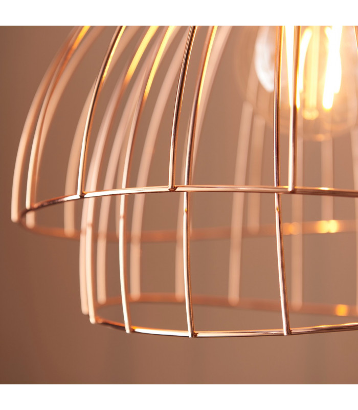 Jericho 1 Light Wire Ceiling Pendant Copper Plate-3