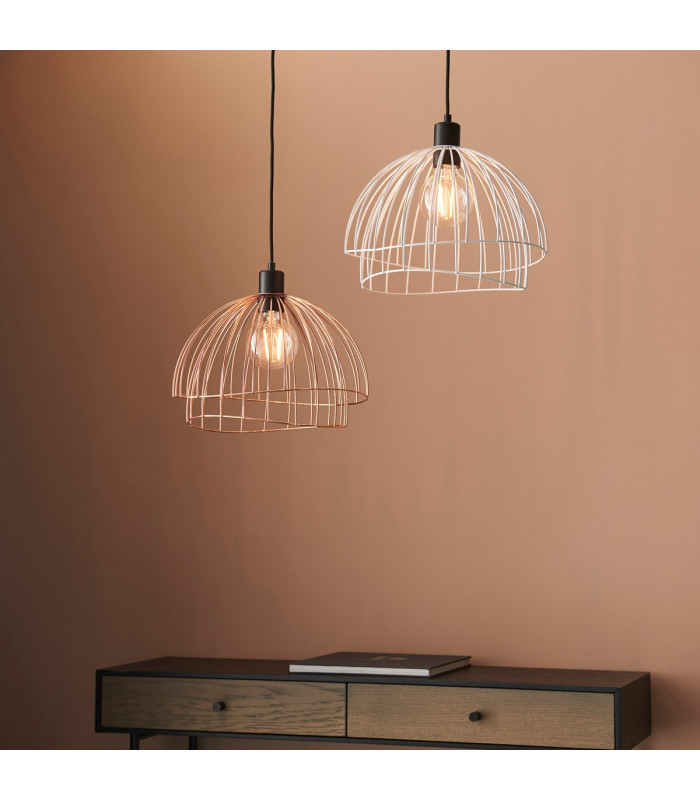 Jericho 1 Light Wire Ceiling Pendant Copper Plate-4