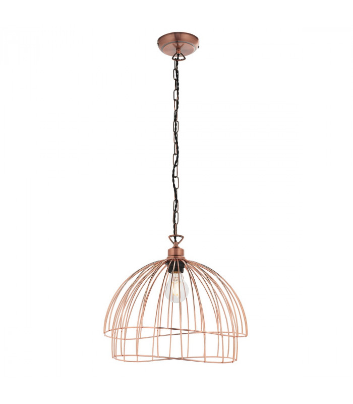 Jericho 1 Light Wire Ceiling Pendant Copper Plate-5