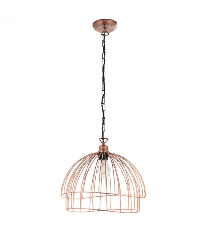 Jericho 1 Light Wire Ceiling Pendant Copper Plate-6