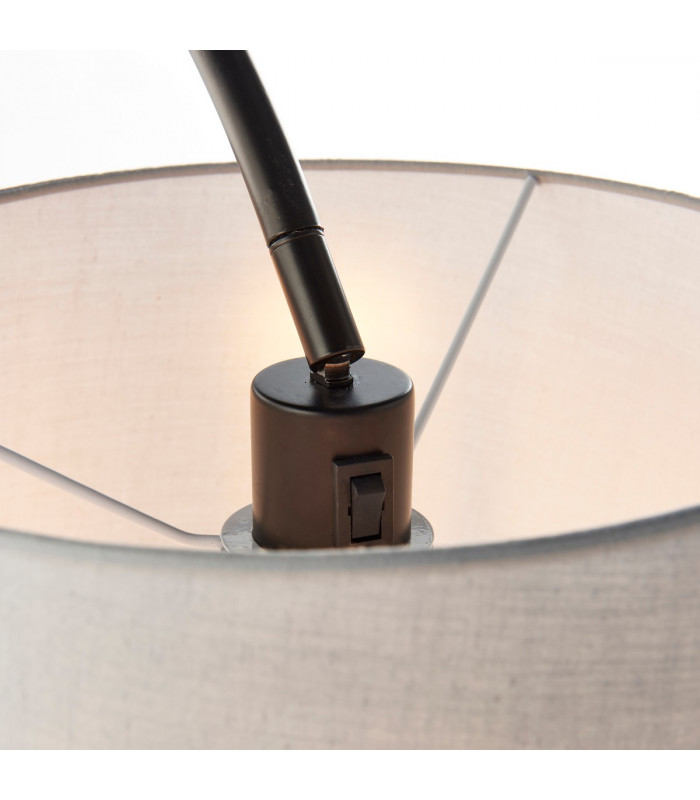 Carlson 1 Light Floor Light Matt Black & Light Grey Cotton Mix-4