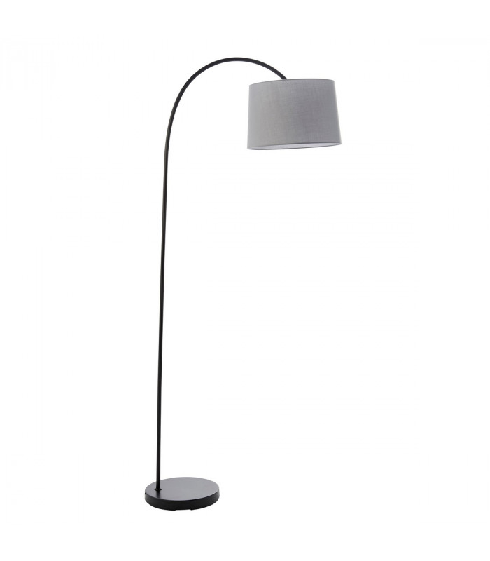 Carlson 1 Light Floor Light Matt Black & Light Grey Cotton Mix-6