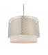 Gilli 3 Light Round Ceiling Pendant Satin Nickel Plate & Vintage White Linen