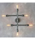 Pipe 6 Light Semi Flush Light Aged Pewter Paint-3