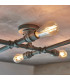 Pipe 6 Light Semi Flush Light Aged Pewter Paint-4