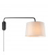 Carlson 1 Light Wall Light Matt Black & Light Grey Cotton Mix