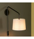 Carlson 1 Light Wall Light Matt Black & Light Grey Cotton Mix-2