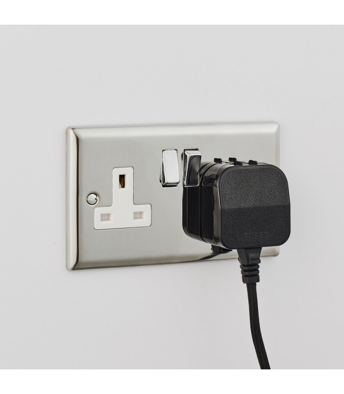 Carlson 1 Light Wall Light Matt Black & Light Grey Cotton Mix-5