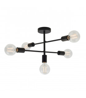 Studio 5 Light Semi Flush Light Matt Black