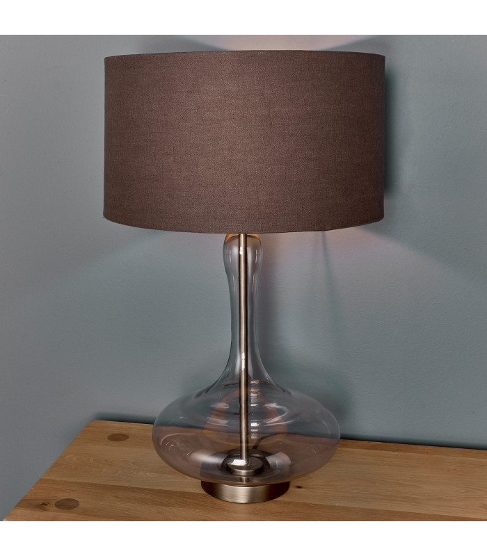 Caia 1 Light Table Light Smokey Grey Tinted Glass & Aged Pewter-3