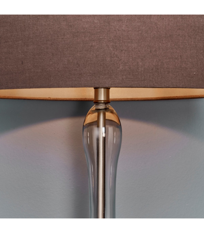 Caia 1 Light Table Light Smokey Grey Tinted Glass & Aged Pewter-4