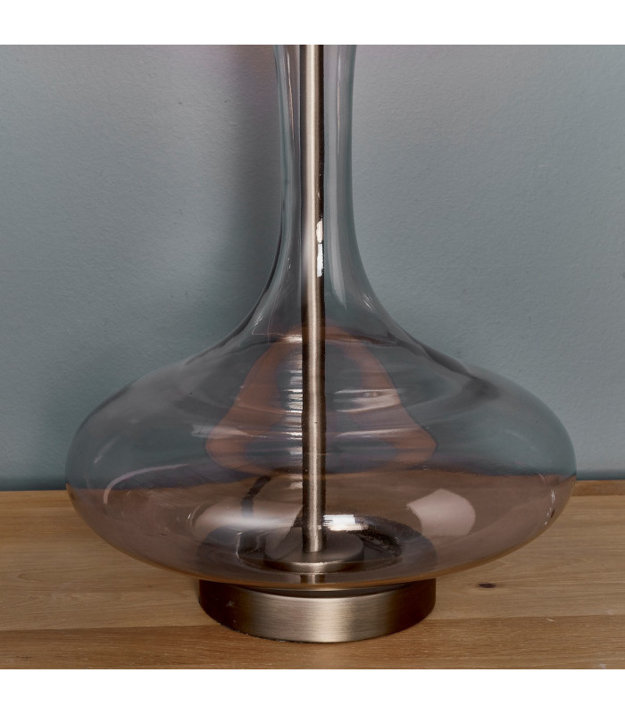 Caia 1 Light Table Light Smokey Grey Tinted Glass & Aged Pewter-5