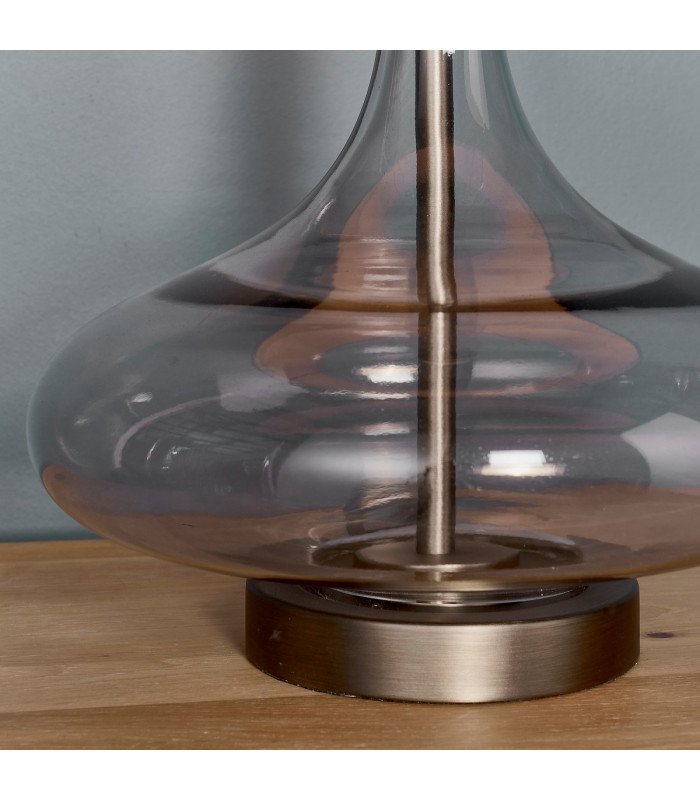 Caia 1 Light Table Light Smokey Grey Tinted Glass & Aged Pewter-6