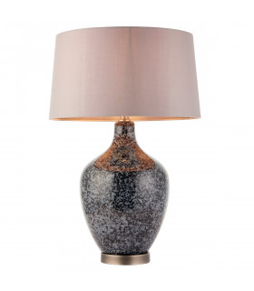 Ilsa 1 Light Table Light Grey Black Painted Glass & Matt Nickel Plate