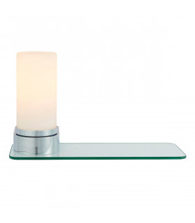Tal 1 Light Bathroom Wall Light Chrome Plate & White Glass IP44