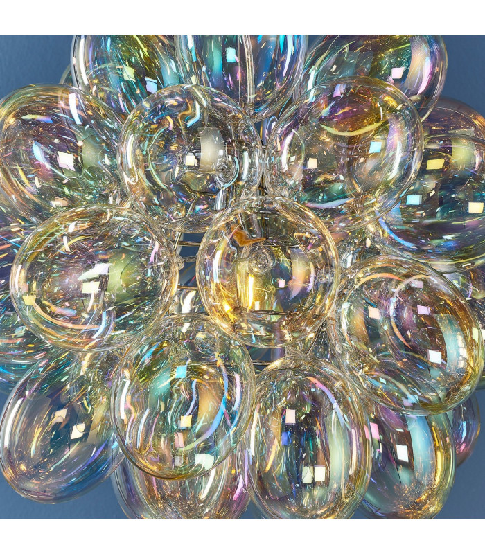 Infinity 1 Light Pendant Light Chrome Plate & Iridescent Glass-3