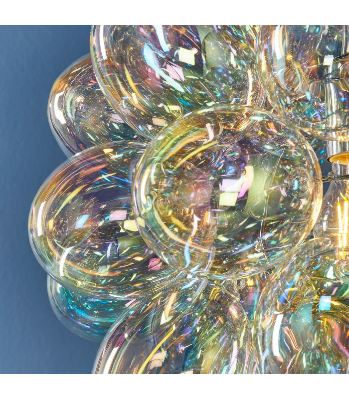 Infinity 1 Light Pendant Light Chrome Plate & Iridescent Glass-4