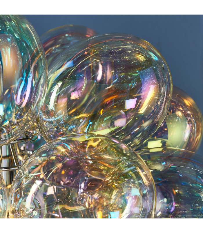 Infinity 1 Light Pendant Light Chrome Plate & Iridescent Glass-6