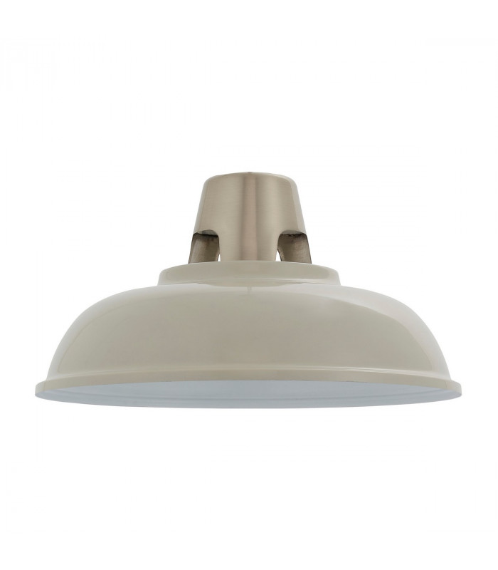 Henley 1 Light Ceiling Pendant Gloss Taupe & Satin Nickel Plate