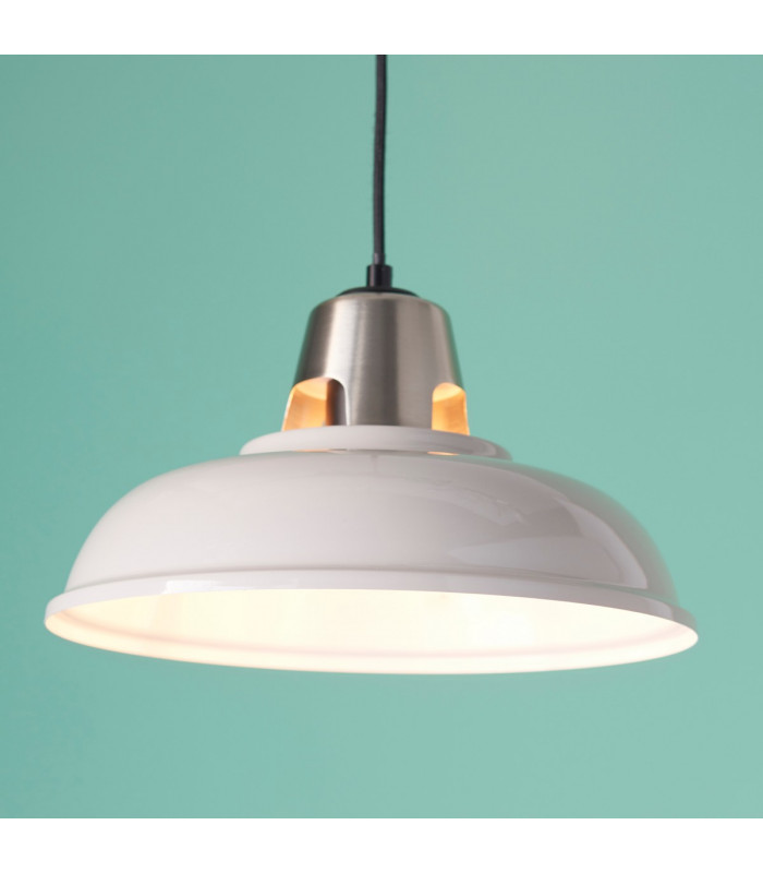 Henley 1 Light Ceiling Pendant Gloss Taupe & Satin Nickel Plate-2