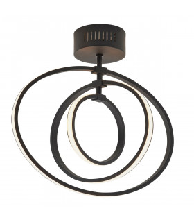 Avali LED Semi Flush Light Matt Black & White Acrylic