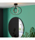 Avali LED Semi Flush Light Matt Black & White Acrylic-1