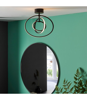 Avali LED Semi Flush Light Matt Black & White Acrylic-1
