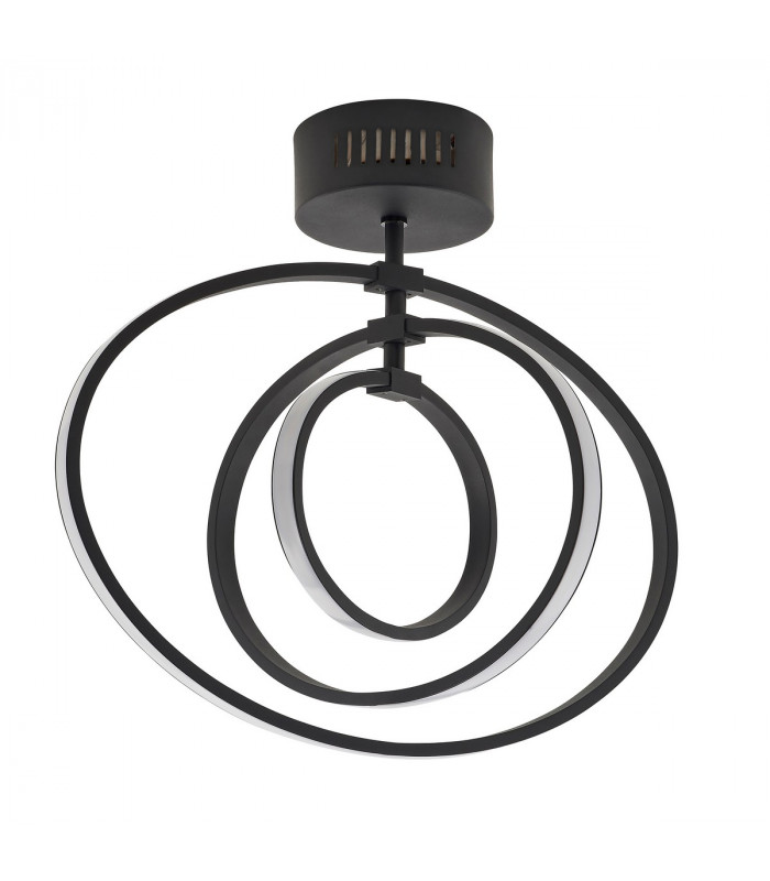 Avali LED Semi Flush Light Matt Black & White Acrylic-5