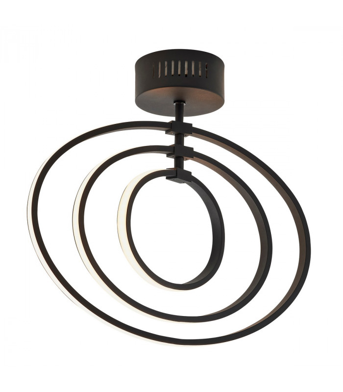 Avali LED Semi Flush Light Matt Black & White Acrylic-6