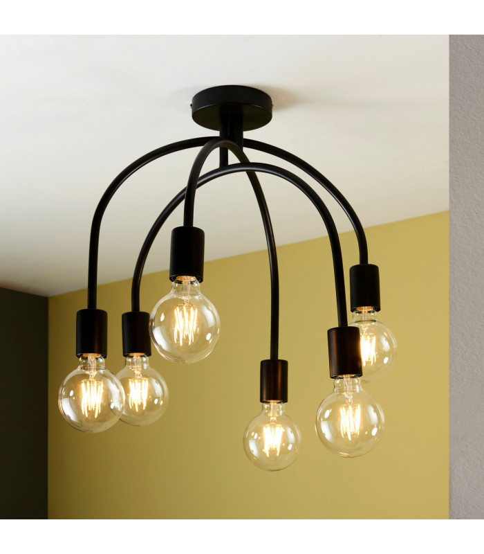 Studio 6 Light Semi Flush Light Matt Black-1