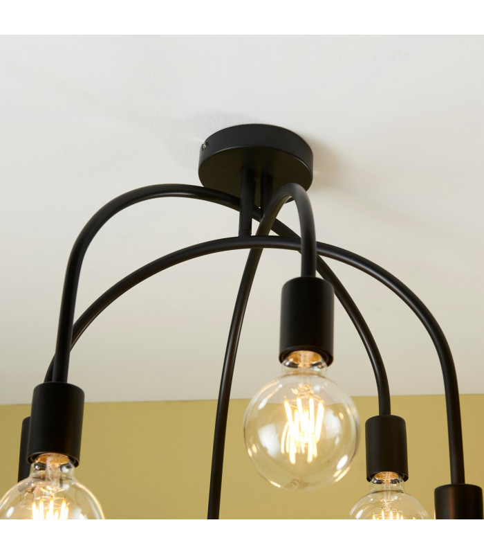 Studio 6 Light Semi Flush Light Matt Black-3