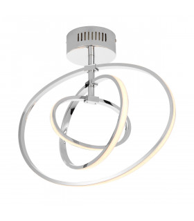 Avali LED Semi Flush Light Chrome Plate & White Acrylic