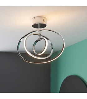 Avali LED Semi Flush Light Chrome Plate & White Acrylic-1