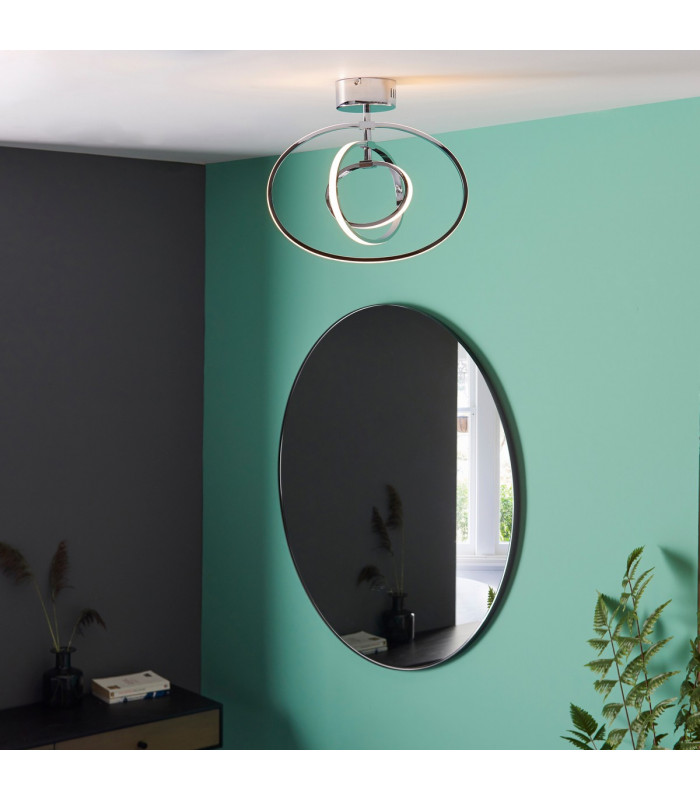 Avali LED Semi Flush Light Chrome Plate & White Acrylic-4