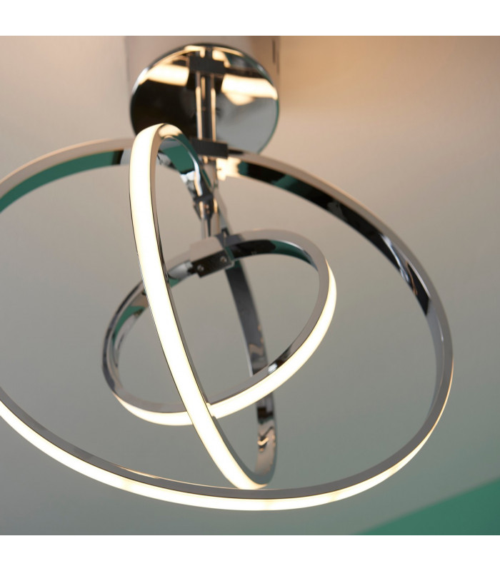 Avali LED Semi Flush Light Chrome Plate & White Acrylic-6