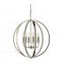 Ritz 6 Light Ceiling Pendant Bright Nickel & Clear Faceted Acrylic