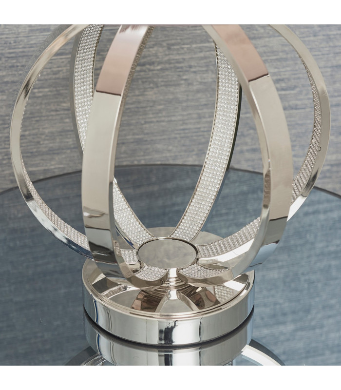 Ritz 1 Light Table Light Bright Nickel & Clear Faceted Acrylic (Base only)-5