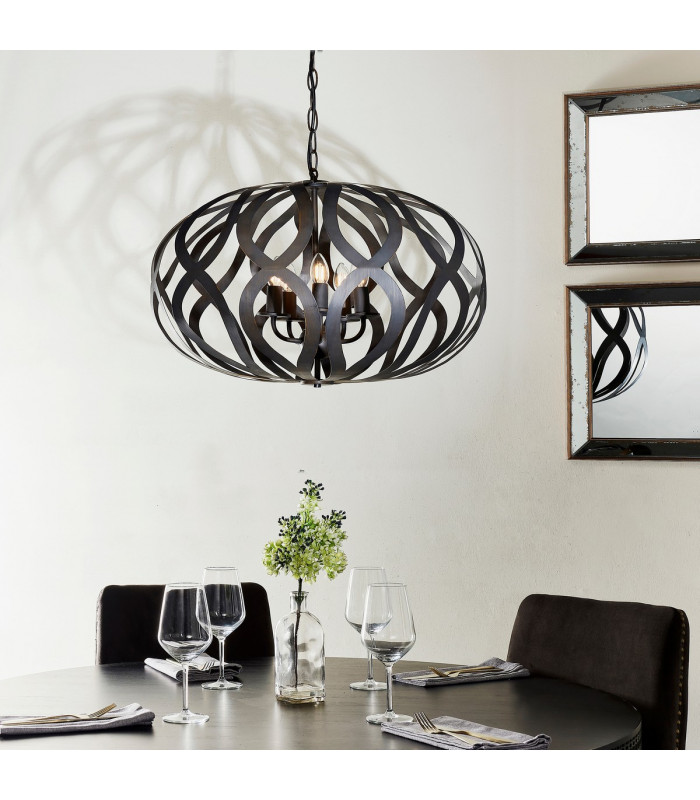 Sirolo 5 Light Ceiling Pendant Antique Bronze Paint-2