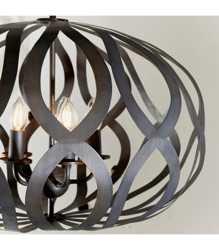 Sirolo 5 Light Ceiling Pendant Antique Bronze Paint-4