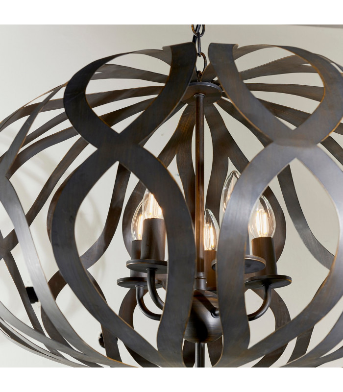 Sirolo 5 Light Ceiling Pendant Antique Bronze Paint-5