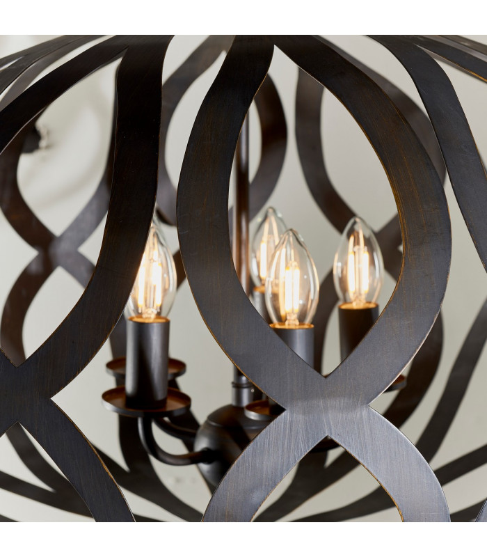 Sirolo 5 Light Ceiling Pendant Antique Bronze Paint-6