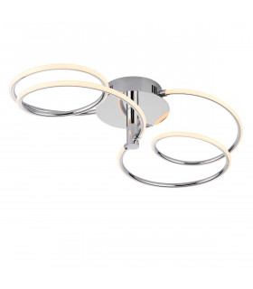 Eterne LED Semi Flush Light Chrome Plate & White Silicone
