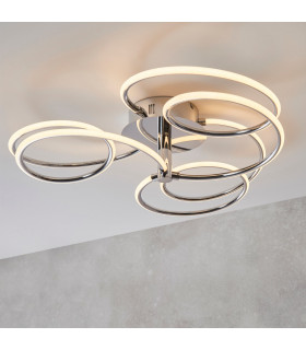 Eterne LED Semi Flush Light Chrome Plate & White Silicone-1