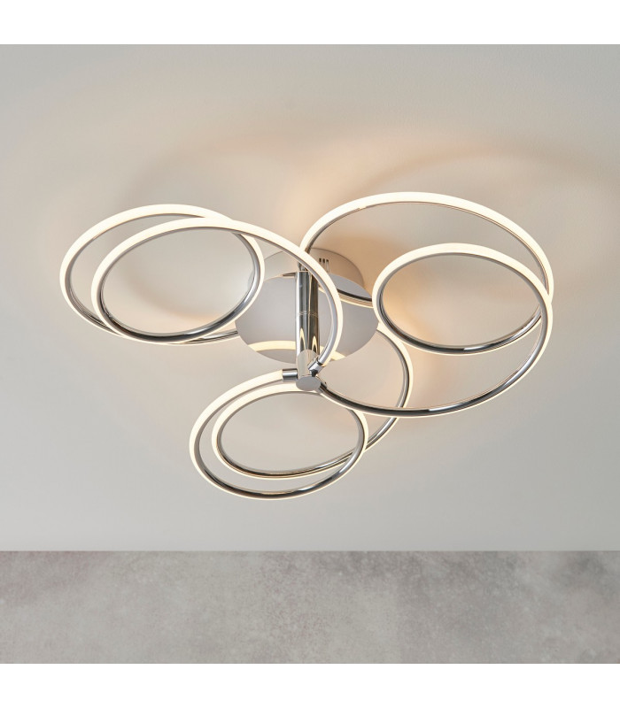 Eterne LED Semi Flush Light Chrome Plate & White Silicone-2