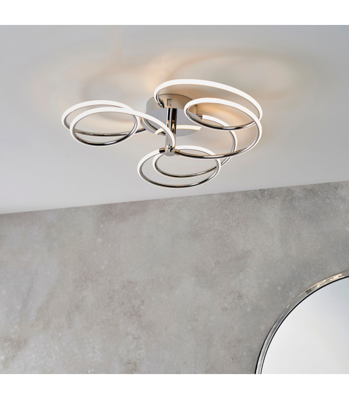 Eterne LED Semi Flush Light Chrome Plate & White Silicone-3
