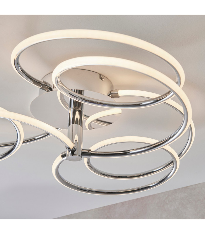 Eterne LED Semi Flush Light Chrome Plate & White Silicone-4