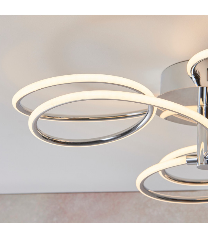 Eterne LED Semi Flush Light Chrome Plate & White Silicone-5