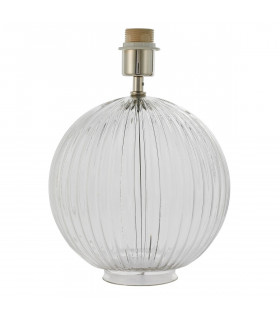 Jemma 1 Light Table Light Clear Ribbed Glass & Satin Nickel Plate (Base only)